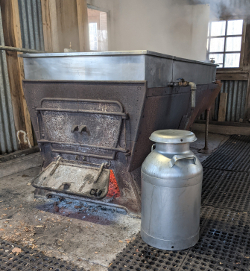 First milk can of syrup